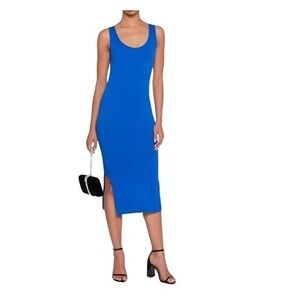 NWT Velvet‎ by Graham & Spencer Royal Blue Ribbed Tank Ashanti Midi Dress Size S